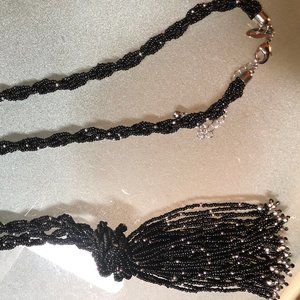 Chico's Black and Silver Bead Necklace